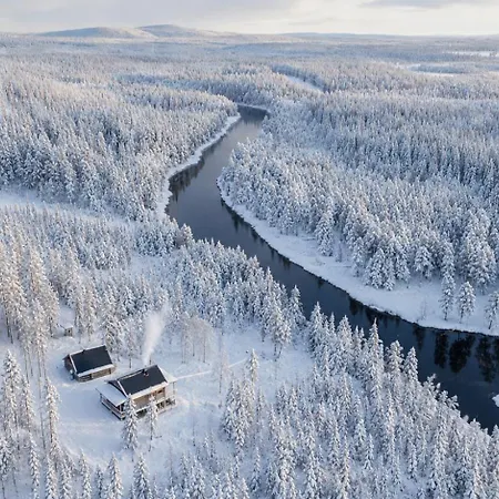 Viking Hut, Unique Nature Experience, Sauna, Riverbend, Wifi, Yllaes Äkäslompolo